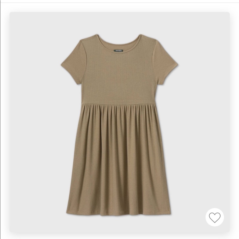 Women’s short sleeve rib-knit babydoll dress. - Picture 2 of 2